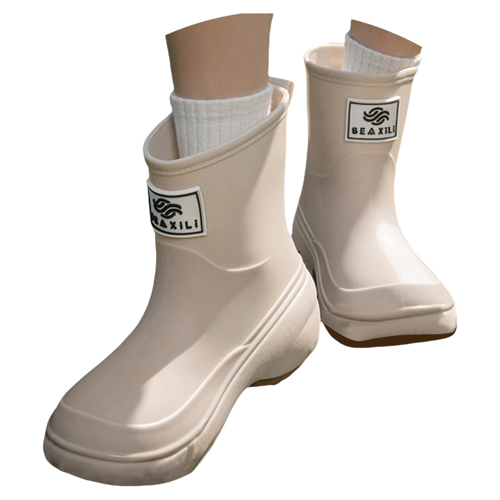 Botas de goma para mujer, botas de lluvia impermeables, botines de goma, botas de goma para exteriores, botas de goma para exteriores, botas de jardín, botas cortas de lluvia antideslizantes, botas de