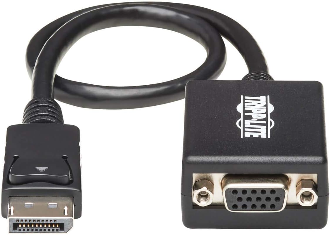 Tripp Lite DisplayPort to VGA Adapter Converter Active DP to VGA 1080p Black M/F 1ft 1' (P134-001-VGA)