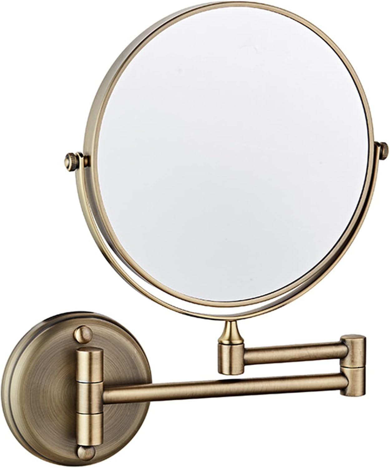 Amazon.co.jp 壁に取り付けられた10倍の拡大メイクアップミラー、両面ラウンドシェービングミラー、回転式拡張可能なバスルーム