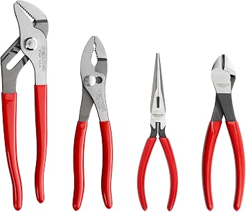 طقم كماشة TEKTON، وصلة أخدود مكونة من 4 قطع، وصلة انزلاقية، أنف طويل، قطع قطري | PLR99022