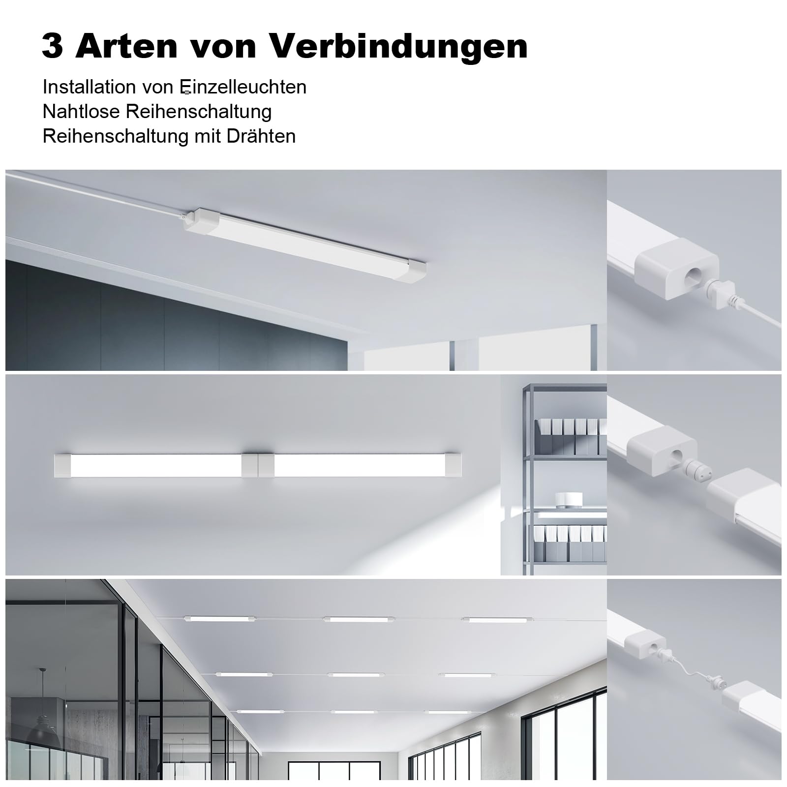 LED Feuchtraumleuchte Röhre Tube 30/60/90/120cm Wannenleuchte
