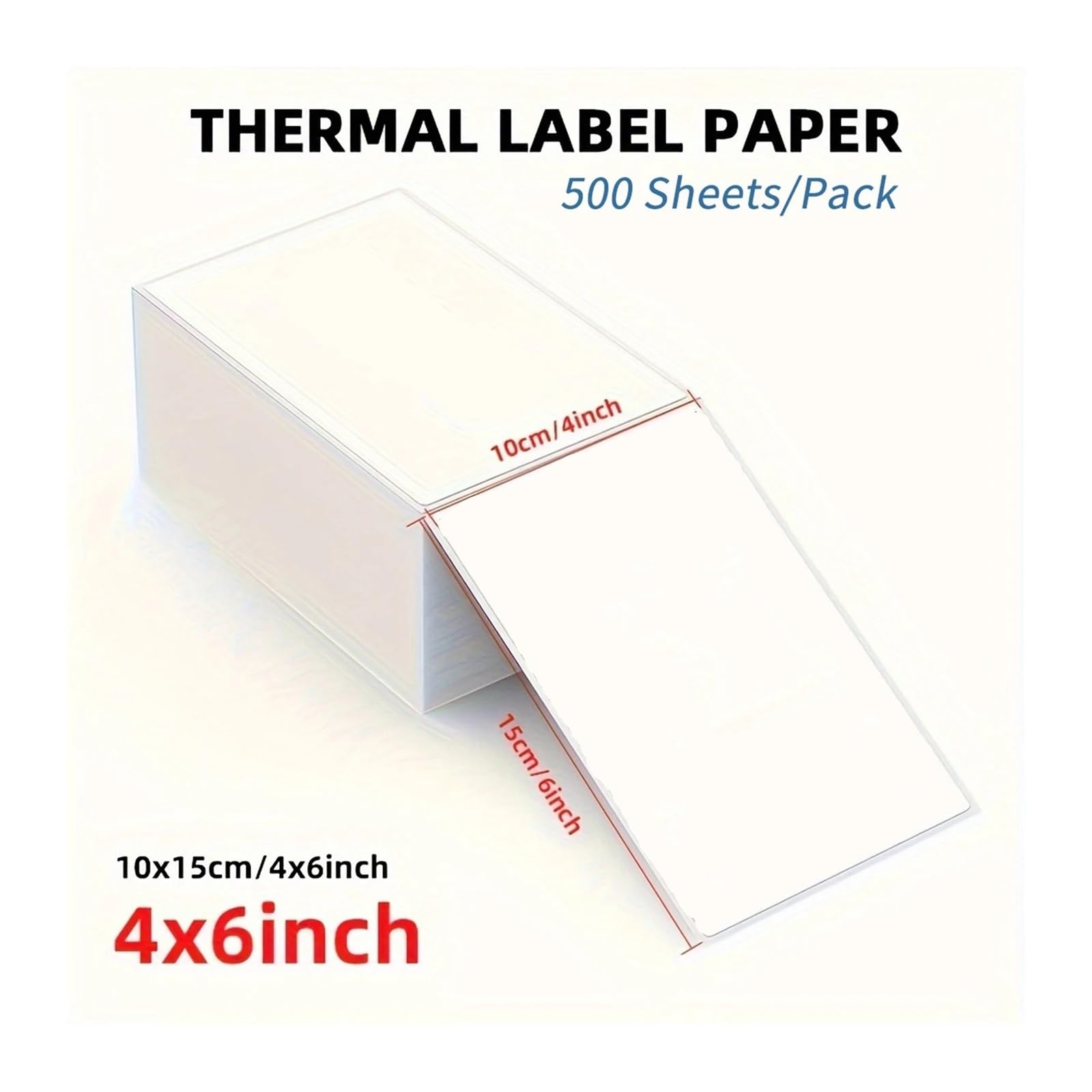 Etichette in carta termica bianca da 500/1000 fogli 4''x6'' 100x150 mm(1pack)