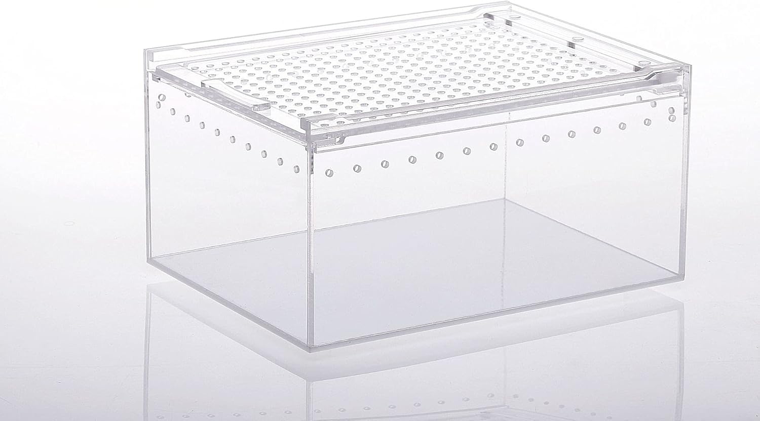 Transparent Reptile Feeding Box Small Acrylic Terrarium Breeding Carrier for Scorpion Tarantulas 7.87 x 5.90 x 3.93 inch