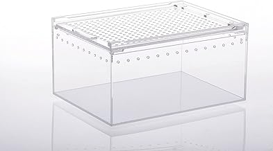 Reptile Cage Shelter Acrylic Lizard Snake Scorpion Breeding Box (20x15x10cm)