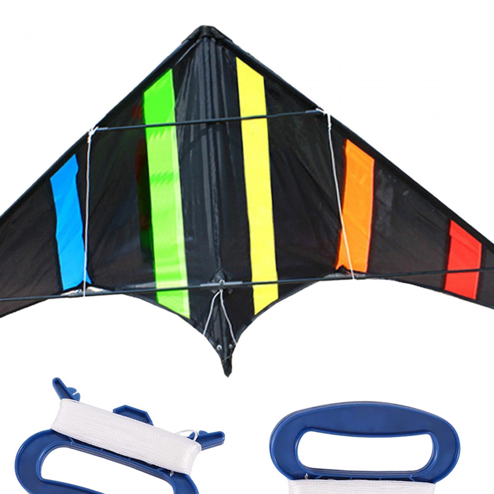 Aquilone Acrobatico Triangolare Adulto con Doppio Filo 1.2m Poliestere FRP Durevole Facile da Pilotare Adatto per Sport Outdoor E Tempo Libero