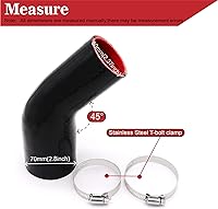 Vista 7 de Codo de 45 grados de 2 a 2.5 pulgadas, manguera de acoplador de 4 capas reforzada de silicona para turbo/intercooler/tubería de admisión, ID de 2 a