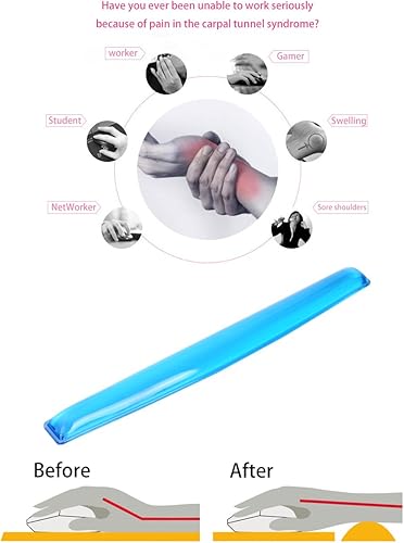 Miniatura 10 de ABRONDA Juego de reposamuñecas de gel para teclado y mouse  Almohadilla para teclado y mouse para oficina de juegos, computadora portátil,