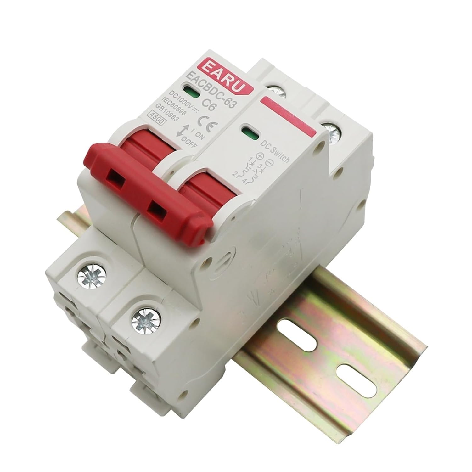 DC 1000V Solar Mini Circuit Breaker Overload Protection Switch 6A/10A/16A/20A/25A/32A/40A/50A/63A 2P DC1000V Photovoltaic Miniature Circuit Breaker PV(40A)