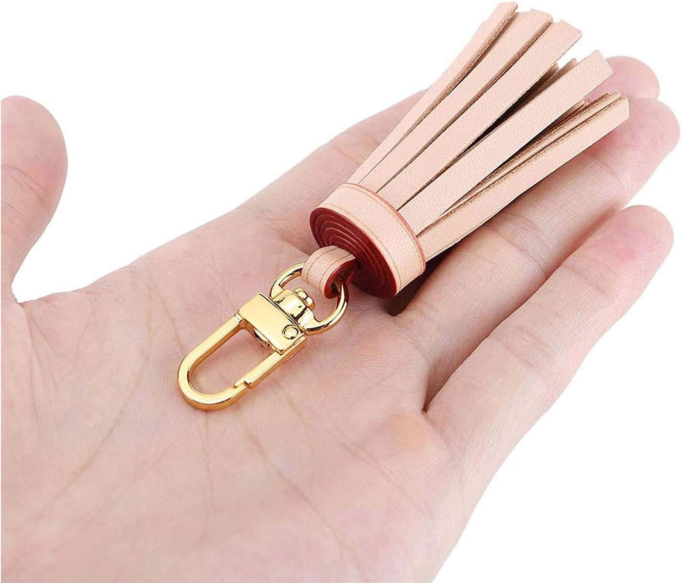 Real Vachetta Tanning Leather Mini Tassel Bag Charm for Pouch Pochette Accessoires Dress up Speedy Alma Bag Purse - Image 4