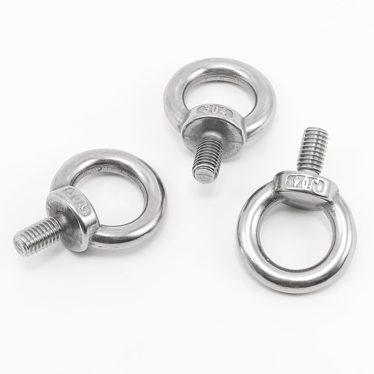 8 Pcs Silver M8×15mm Lifting Eye Bolts, Stainless Steel Machinery Shoulder Lifting Eye Bolt for Lifting Hanging