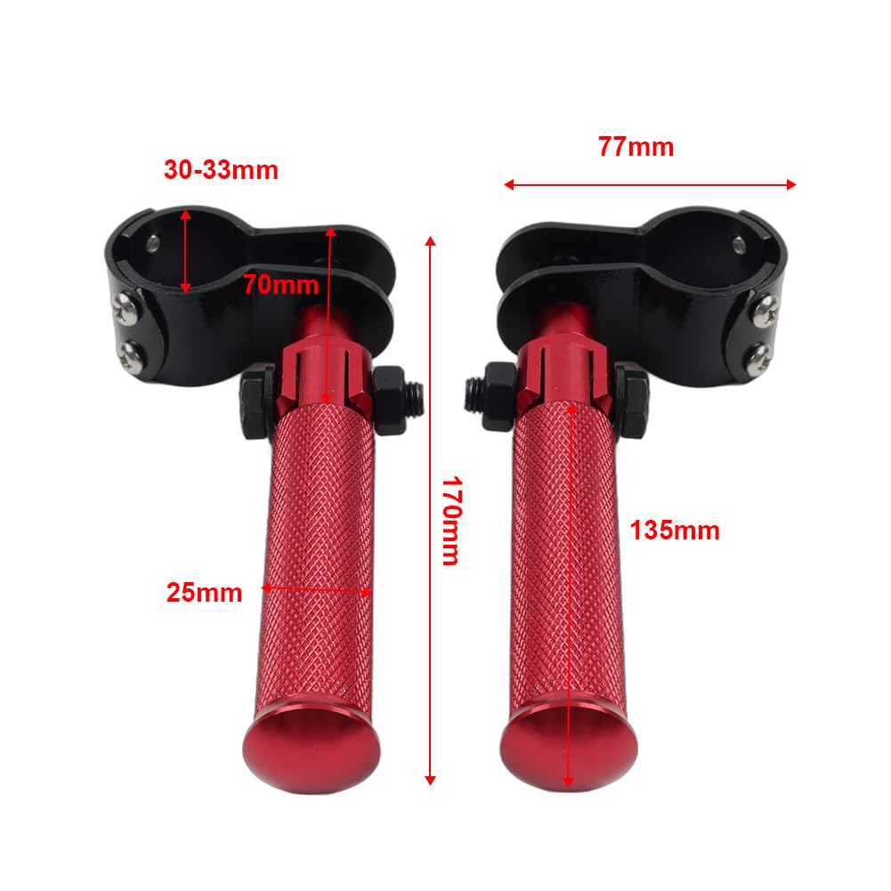 Repose-pieds moto CNC rouge Bacar pliables de course haute précision - 6