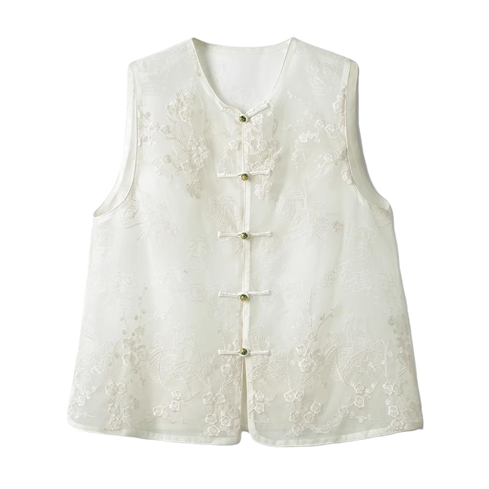 Camiseta de estilo chino con bordado de organza para conectar con la moda 6