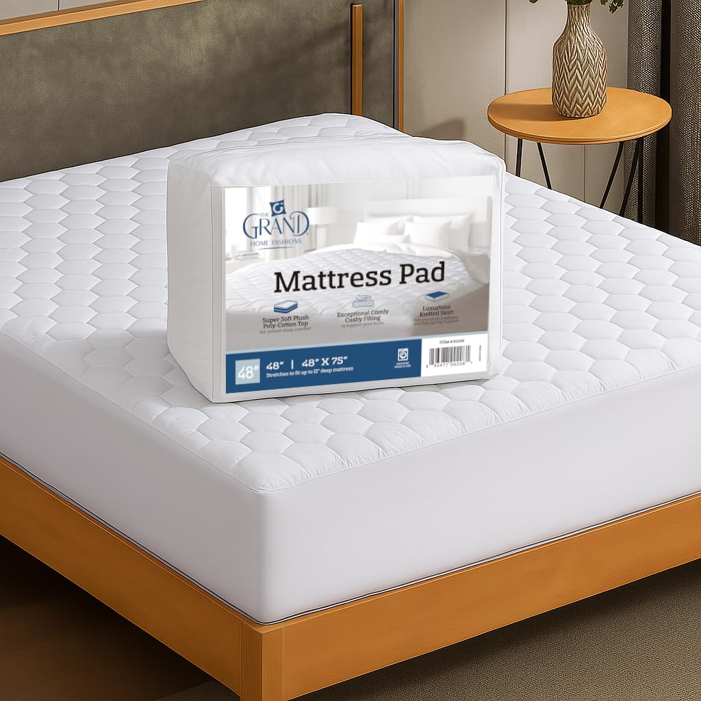 Mattress Pad - Soft, Plush, and Breatheable Mattress Protect - Protects Your Mattress from Dust, Dirt, and Debri. (48 Inch)