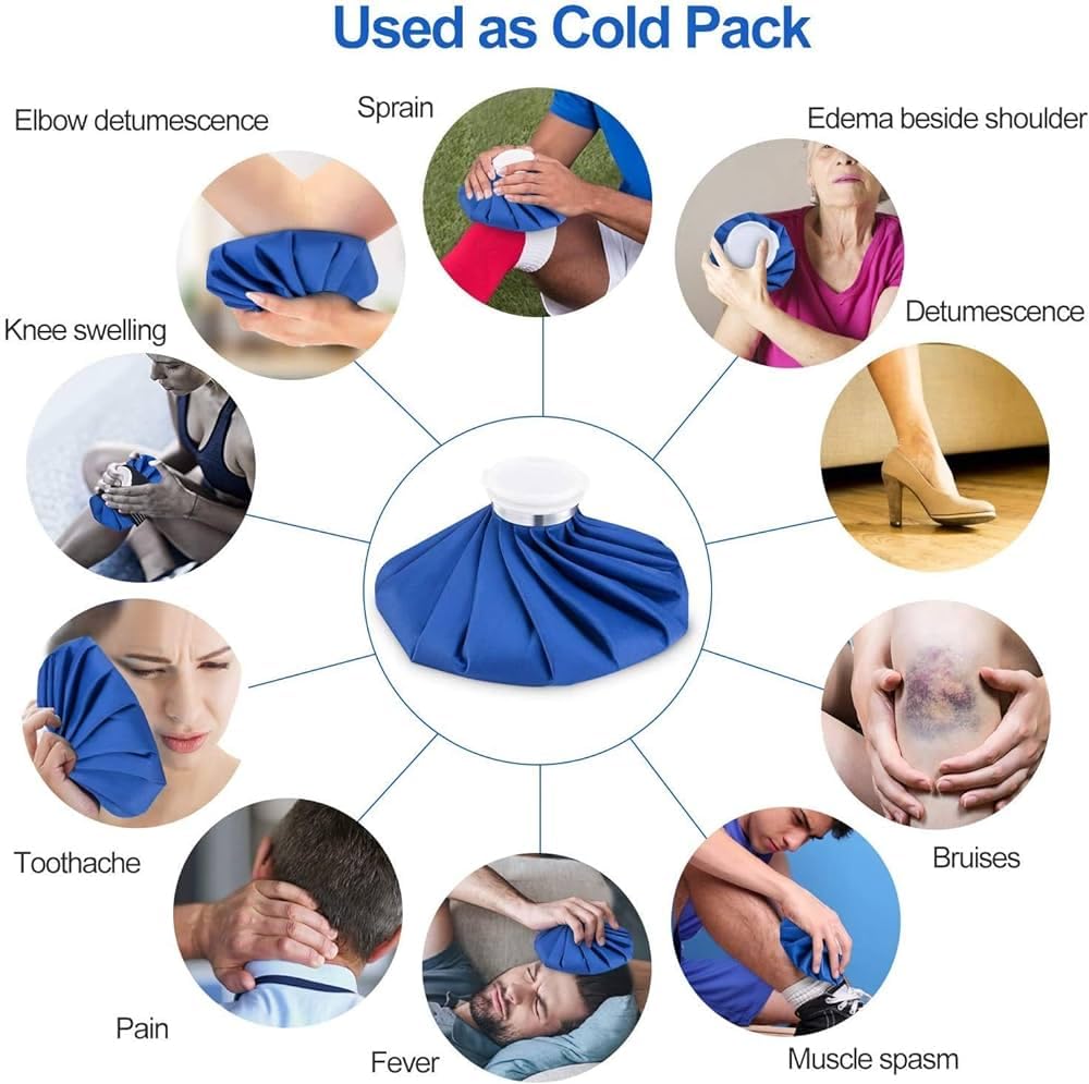 Madison Ice Bag for Cold Hot Water Bag Pain Relief Ice Pack Gel Bag for First Aid Injury for Neck Knee Cold Therapy Back Shoulder,Waist Pain Relief- 1 Pcs - Multi Color 3