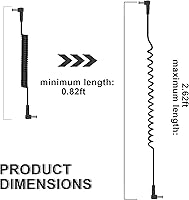 Vista 6 de GINTOOYUN Cable de extensión de alimentación CC de 0.217 in x 0.098 in, 90 grados, macho a macho, cable adaptador de corriente DC5525 en ángulo