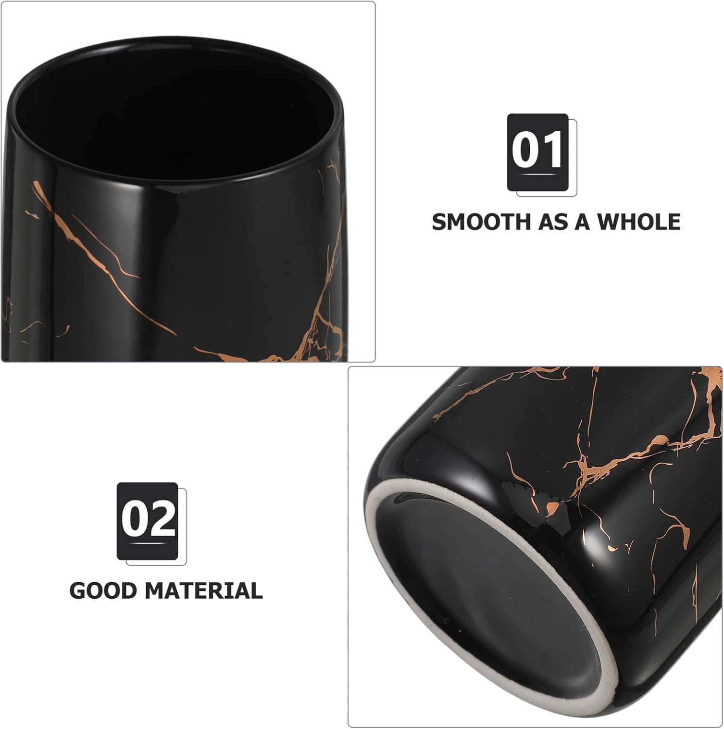 Marble Pattern Ceramic Toothbrush Cup Stylish Bathroom Holder for Toothbrushes Mouthwash Modern Design for Use Reusable Convenient Drinking Cup