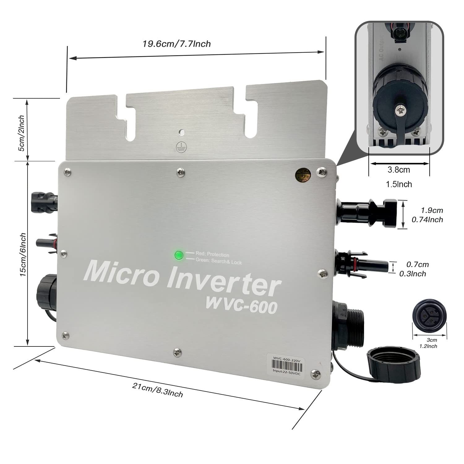 Y&H 1400 W zonne-omvormer MPPT zuivere sinusgolf DC15-28V zonne-ingang voor zonnepaneel 12V AC190V-260V zuivere uitgang aansluiting op de sinusgolf