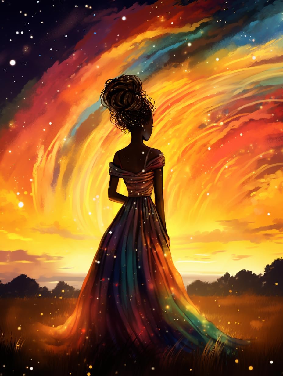 MAVINNE 5D Diamond Painting African Kits for Adults, DIY Diamond Art Kits with Full Drill Rhinestone Crystal, Cross Stitch Embroidery Kit, Home Wall Decor, Gift - 30x40 cm B166