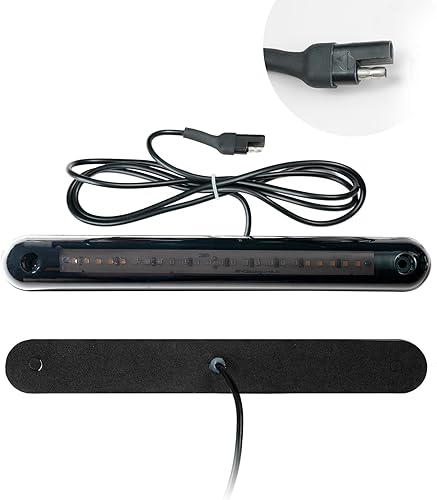 Miniatura 4 de Anki HappiGo Lente ahumada de 12 V, rojo/blanco, 24 LED, montaje alto, tercera luz trasera de freno, lámpara de carga, impermeable, reemplazo