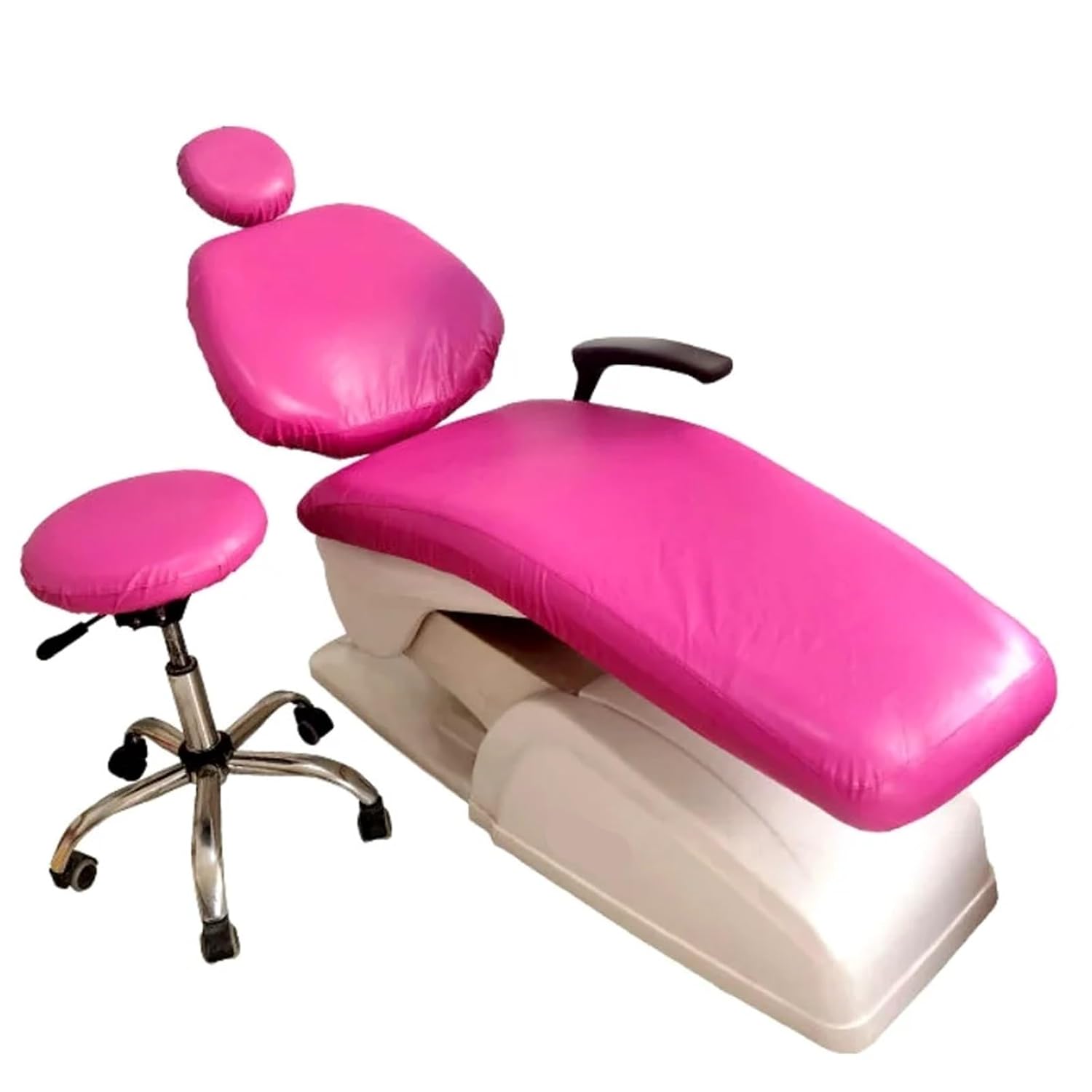 Dental Chair Covers 4Pcs/Set PU Leather Elastic Waterproof Protective Case Dentist Equipment Chair Cover Protector(Sky Blue)