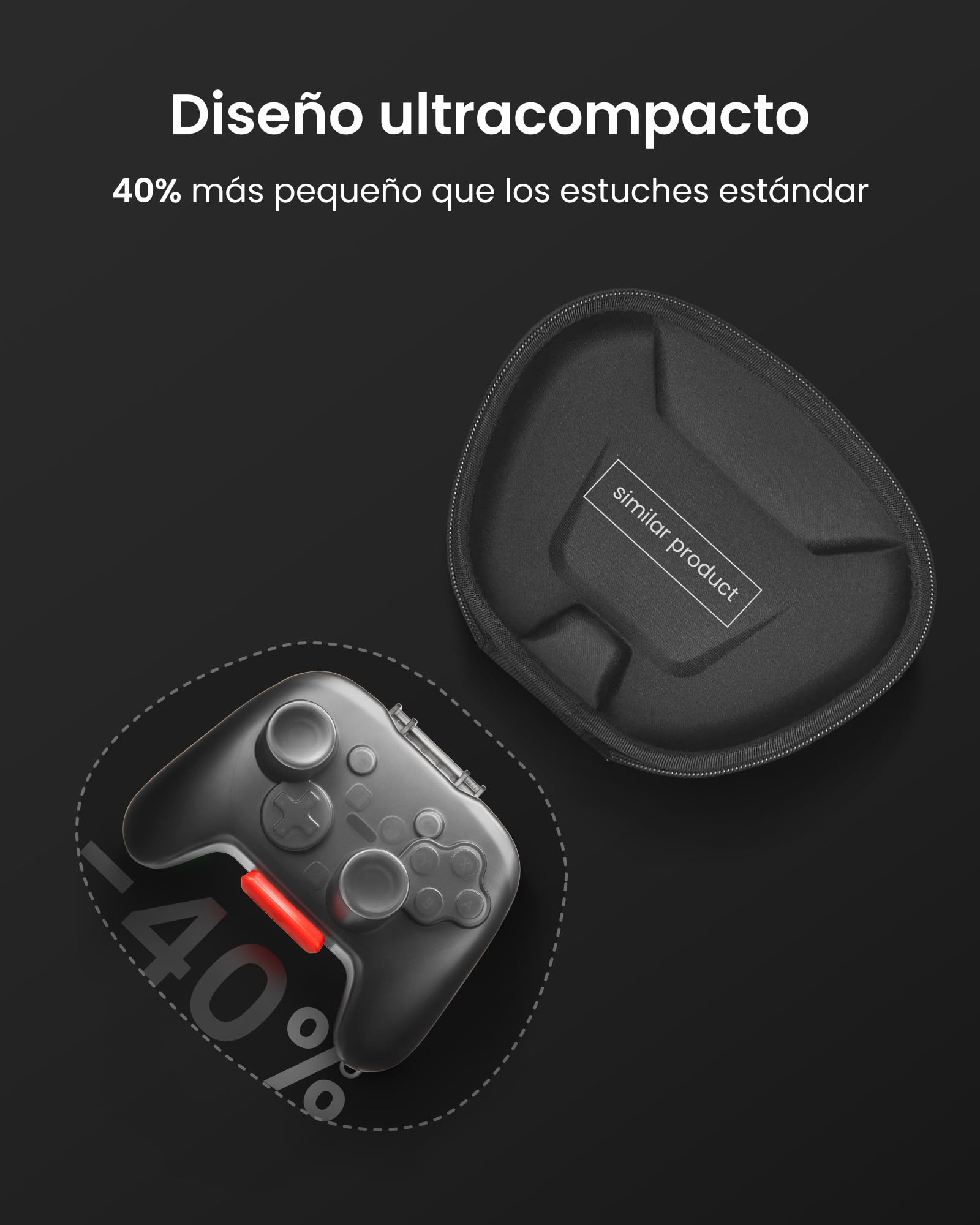 tomtoc Étui pour Manette Nintendo Switch 2 Pro Controller, Housse de Protection Rigide Mate, Coque Rigide pour Joystick, étui de Rangement Portable, Antichoc, Anti-Rayures, résistant à l’Eau