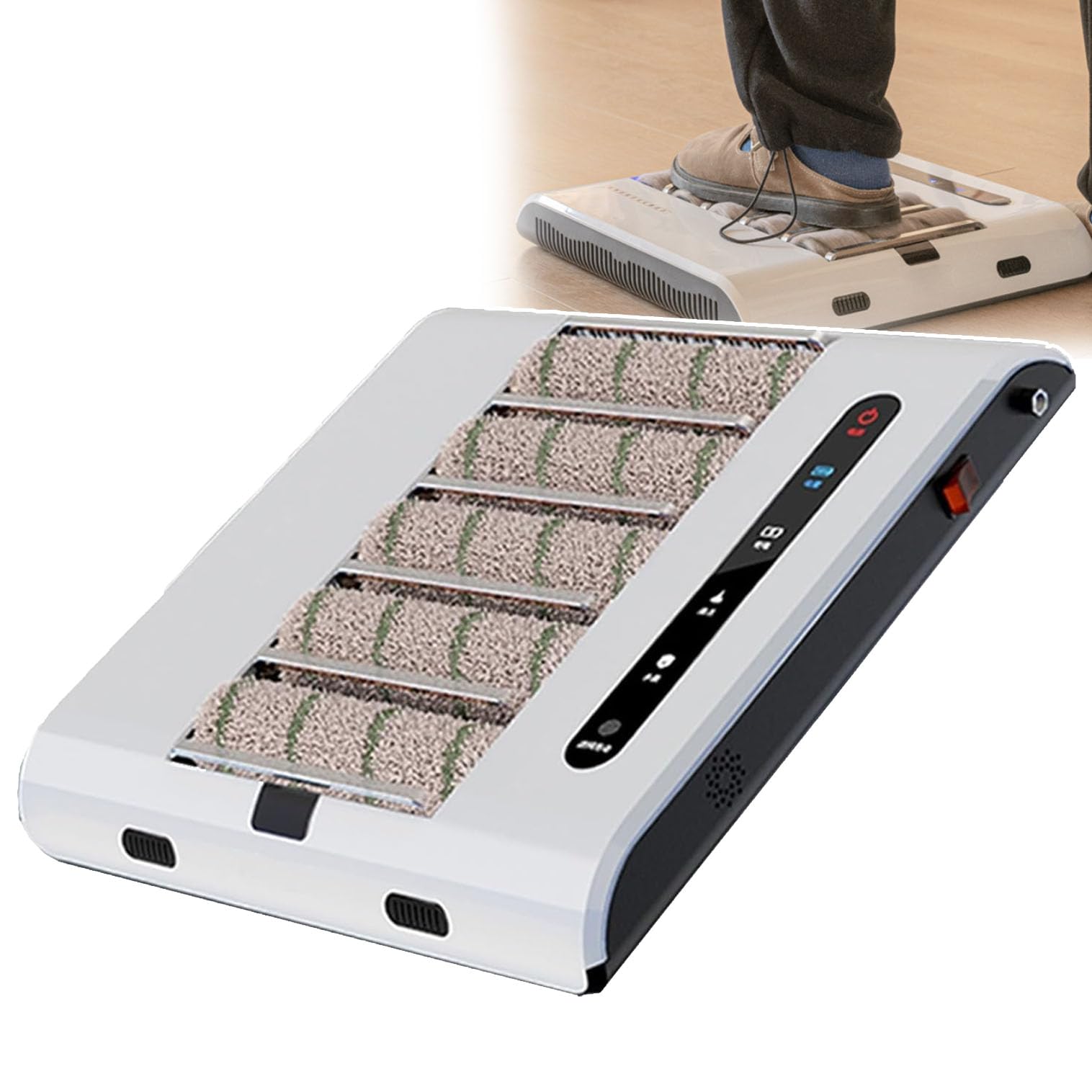 Máquina Limpiadora De Suelas, Totalmente Automática, con Succión De 1000 PA + Limpieza Rápida De 5 S, Bajo Nivel De Ruido: 45-50 DB, Ideal para El Hogar Y La Oficina.,White