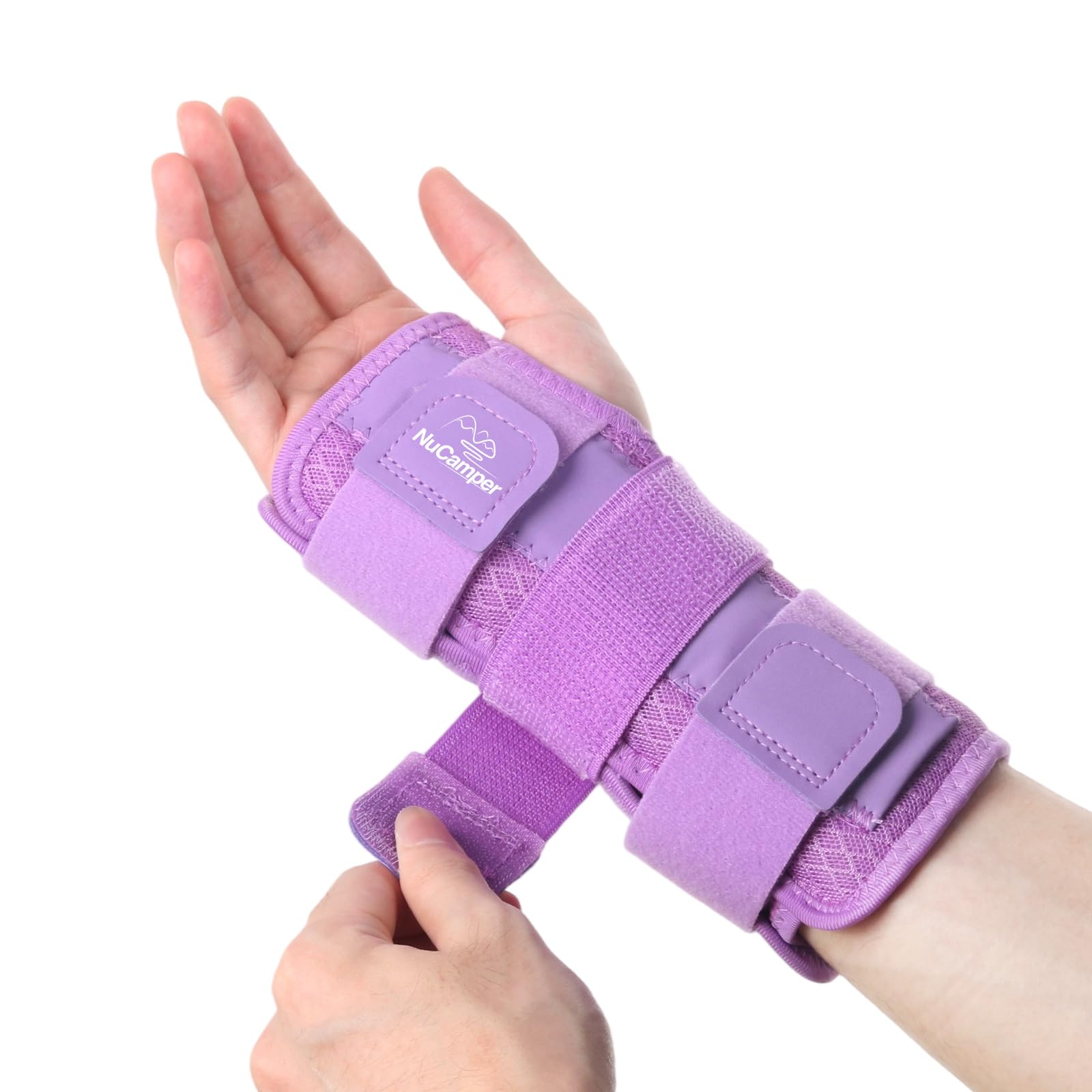 NuCamper Carpal Tunnel Wrist Brace Night Support for Men Women Adjustable Wrist Splint with 3 Straps and Metal