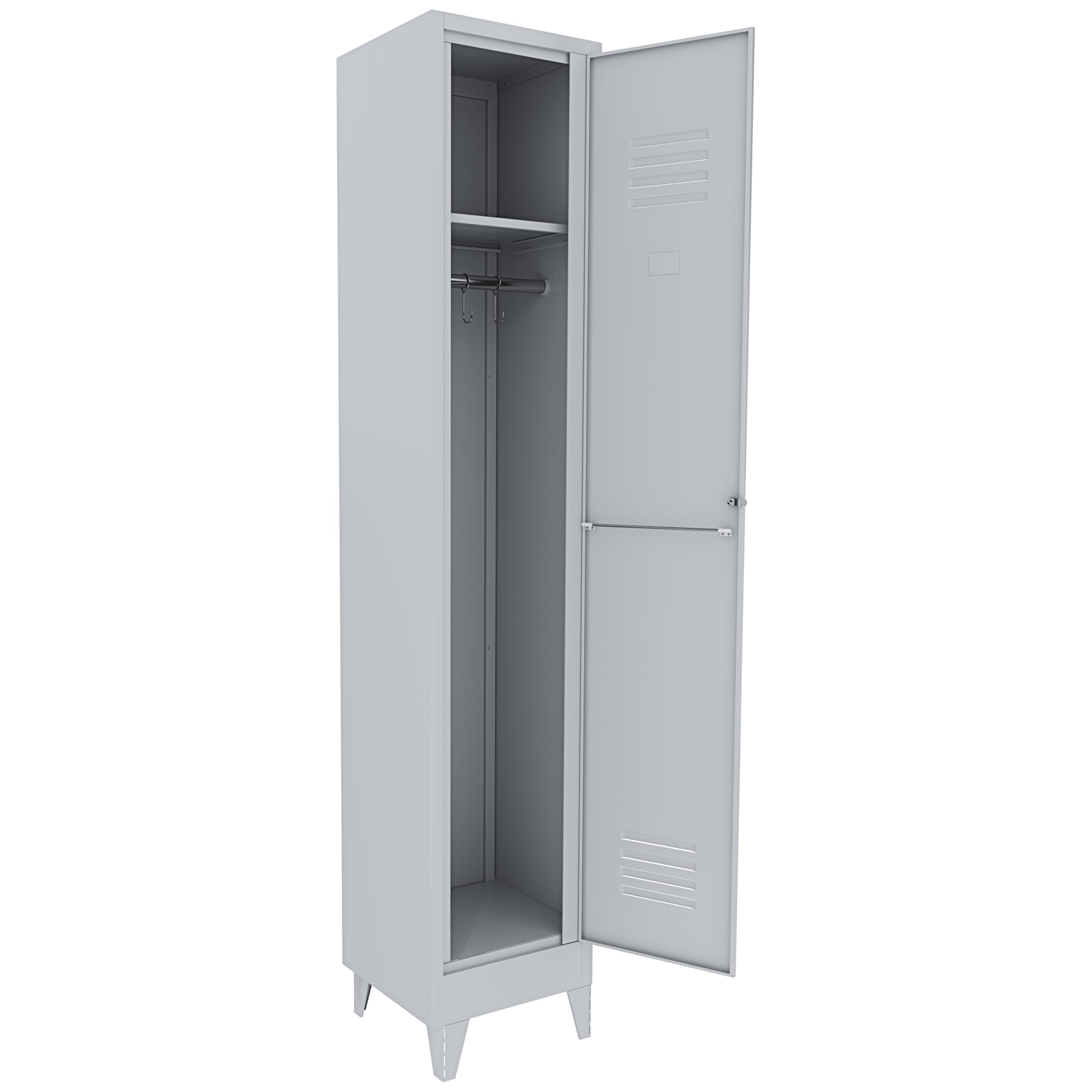 Armadietto Spogliatoio Armadio 1 Anta Slim Sporco Pulito In Lamiera Di Acciaio Salvaspazio Con Chiave Ripiano Appendiabiti Porta Cartellino Per Interno Lavoro Piscina Casa 180 x 34 x 36 Cm Grigio