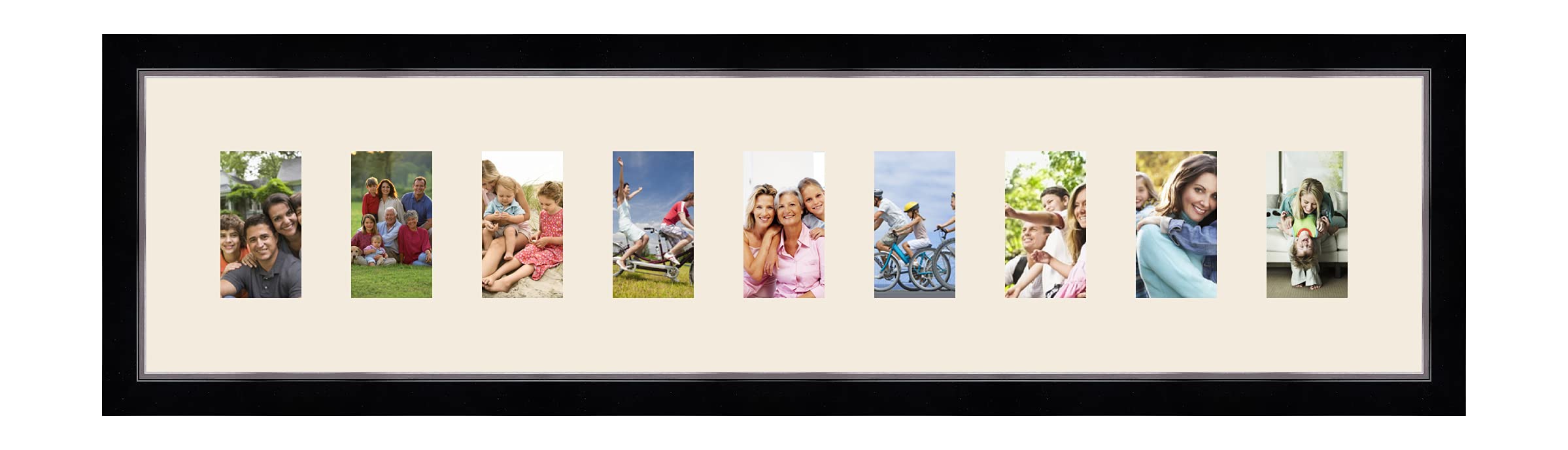 Cadre photo pêle-mêle multivues 9 photos 8x13 cadre photo mural 98x23 cm