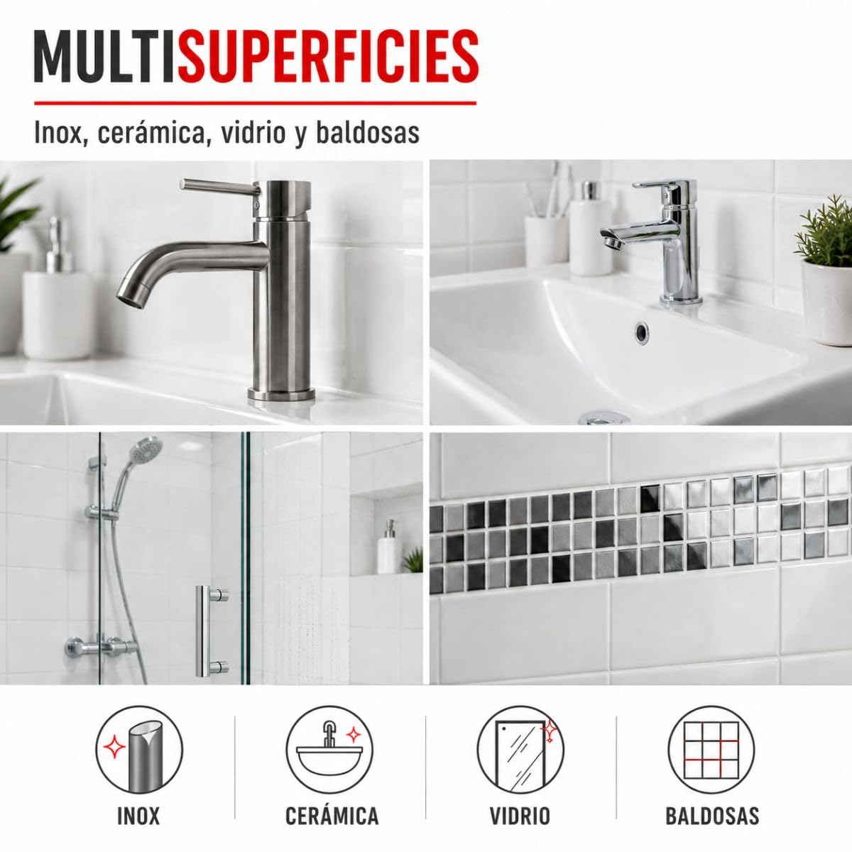 Limpiador para Acero Inoxidable, WC, Bañera y Baño 20 L | Elimina Cal y Jabón, sin Ácidos Minerales, sin Marcas, Acero Inoxidable, Azulejos, Ducha, Grifos - Arcane Industries