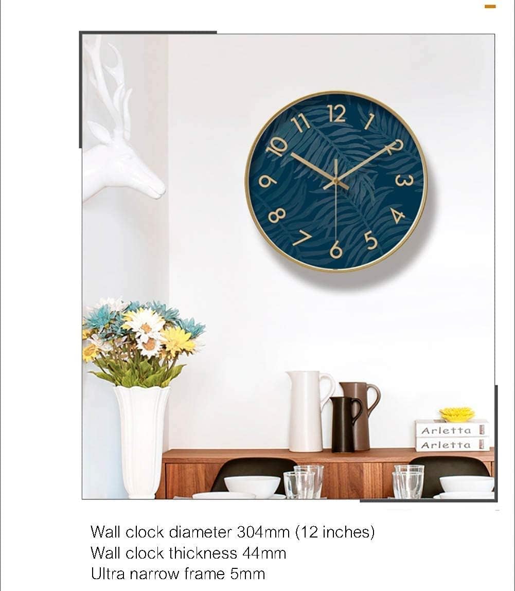Metal Wall Clock Modern Design,Easy to Read Numbers Clock for Home Kitchen Dining Living Room Office