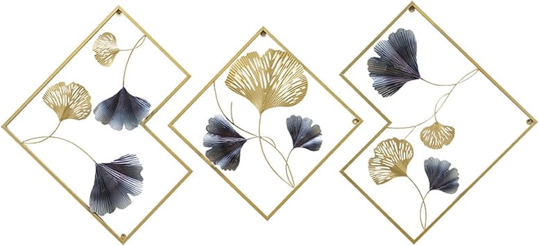 RNNTK 3D Wall Decoration Ginkgo Leaves,Wall Decoration Leaves Wall Sculptures for Home Outdoor Indoor Decoration Ornaments,Living Room Decoration Background Wall,Gold,164   70.5 cm