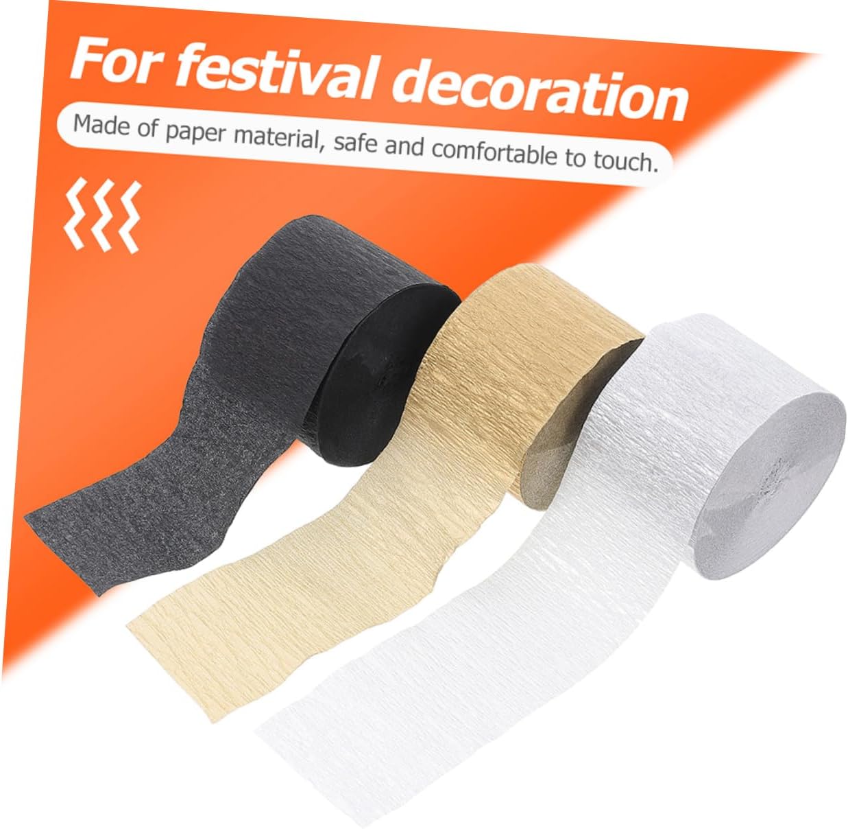 IWOWHERO 4 Rolls Latte Paper Decor Crepe Paper Streamer Party Decorations Streamers for Birthday Wedding Decor