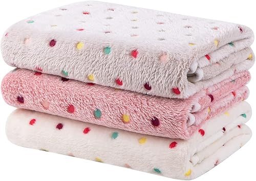 Dono 1 paquete de 3 mantas para perros, manta de forro polar suave y esponjosa para mascotas, tapete cálido para dormir, diseño de huellas de