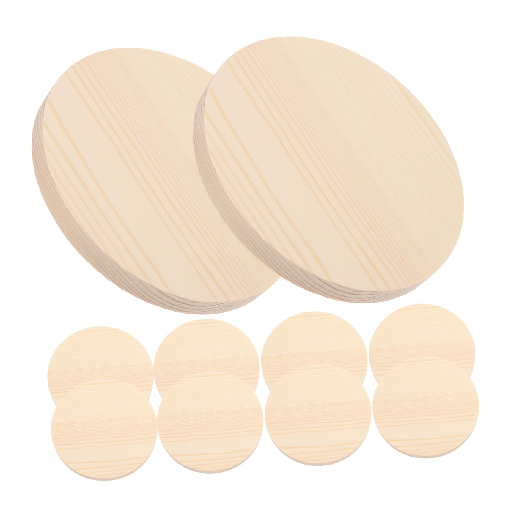 10pcs Natural Wood Slices Blank Round Wooden Blocks for Crafts