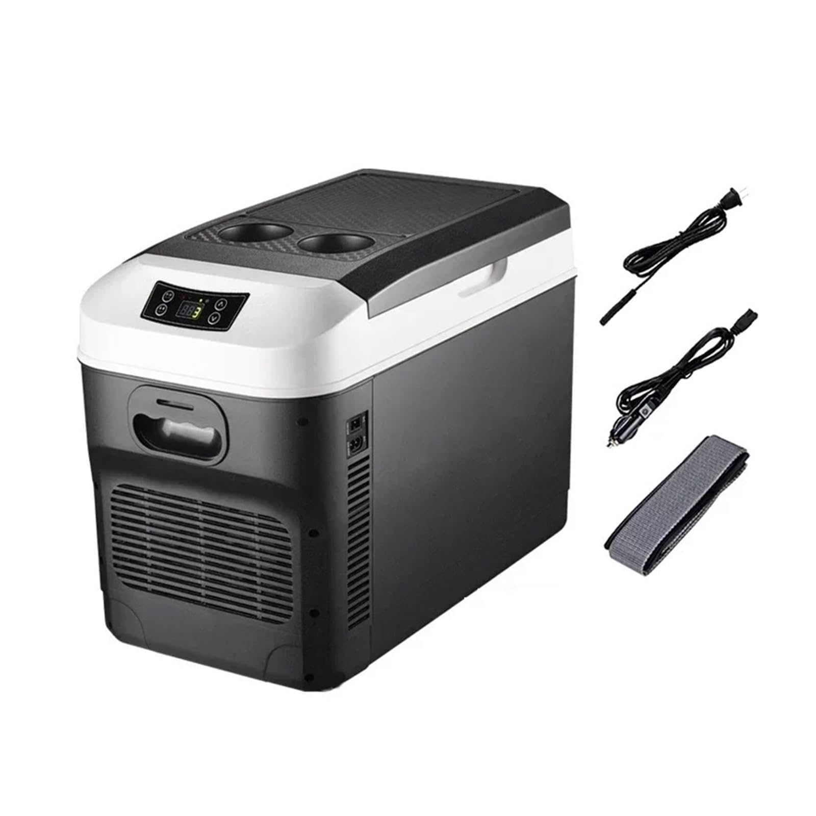 Refrigerador automático de 15 y 20 litros, Ideal for el Coche y el hogar, Ideal for Verano, Camping, picnics, con Pantalla Digital. Mini refrigerador for Coche.(Black 15L-US-110V)