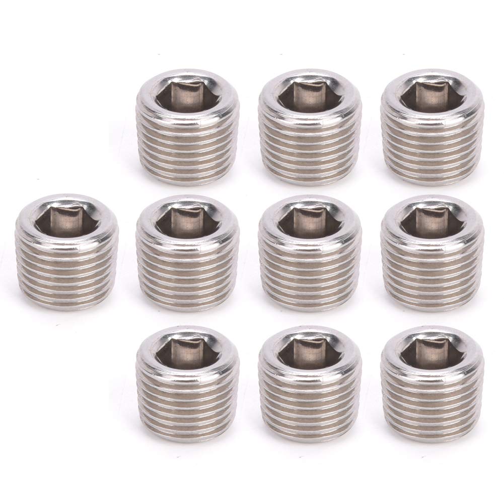 10PCS 304 Stainless Steel Hex Plug Heads for BSPP Male Thread Pipes, for Long-Lasting and Easy Installation(3/8“)