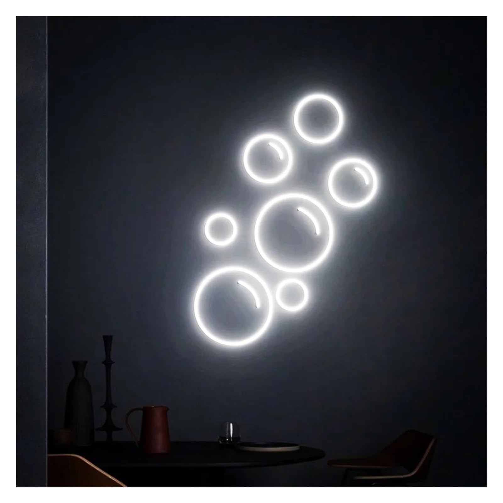 LEMST Signs Lamp Bubbles Neon Sign USB Powered Adjustable Brightness Bubbles Neon Lights for Club Wall Decor 28cmx38cm(A)