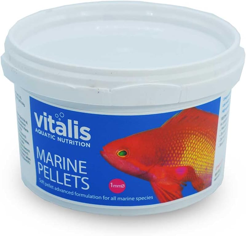 Vitalis Marine Pellets 1 mm 140 g (4,94 oz) - Alimento premium para peces para acuarios marinos de agua salada