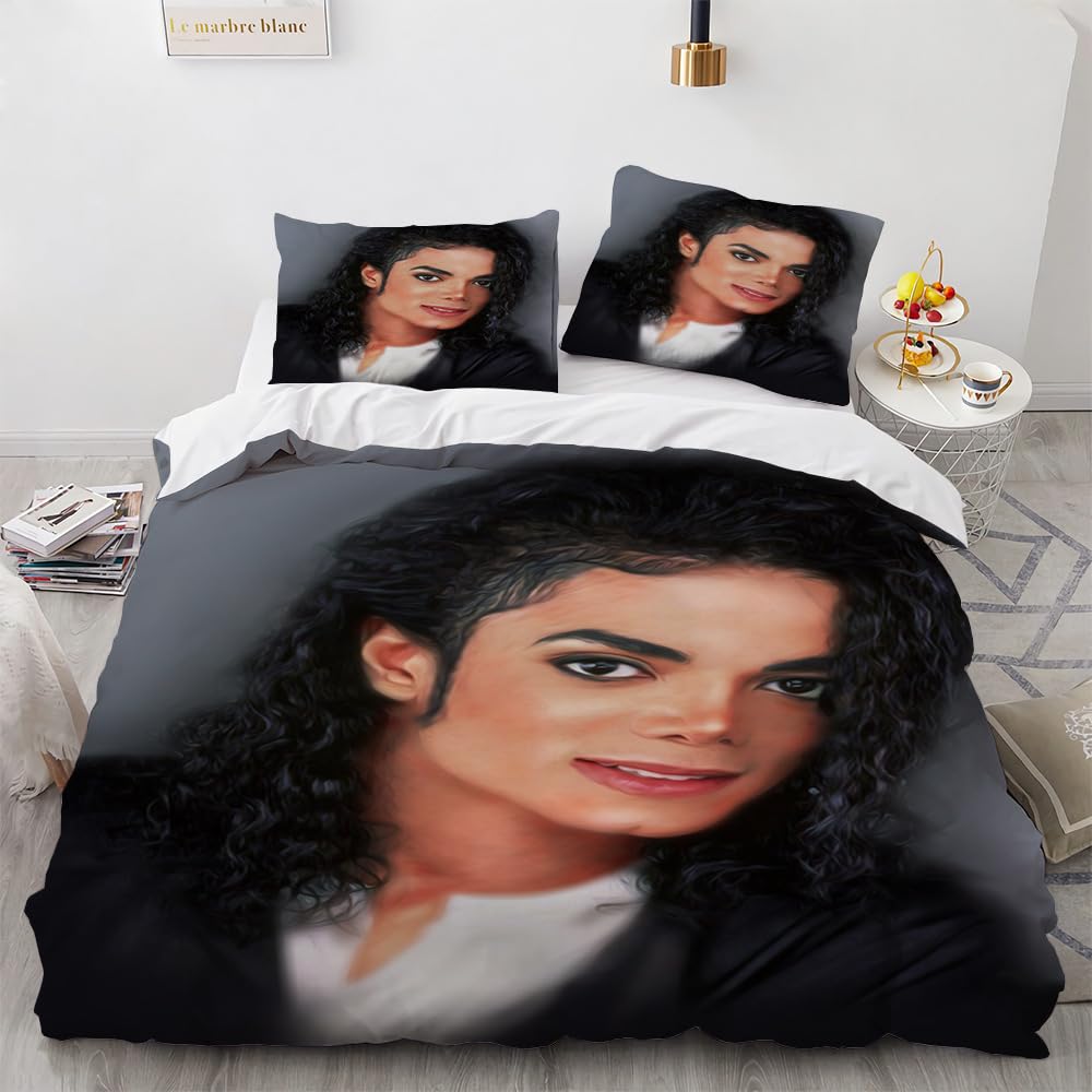 Shaari Duvet Cover Set Single 135 x200 cm Polyester 3 Piece Bedding Set with 2 Pillowcase Kids Quilt Cover Closure