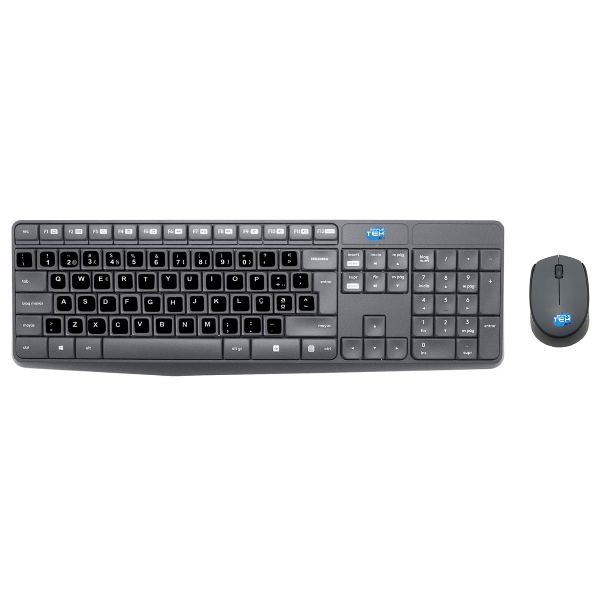 Kit teclado y ratón inalámbrico Simpletek QWERTY con teclado numérico para Windows 6