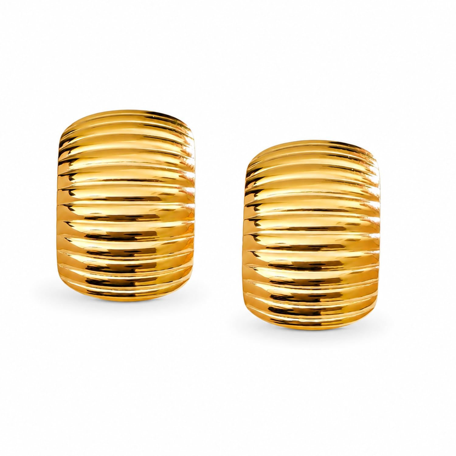 rubans Demifine Gold Plated Stainless Steel Stud Earrings Western Minimal Party Style Trendy Jewellery Gift for Women-picture-34