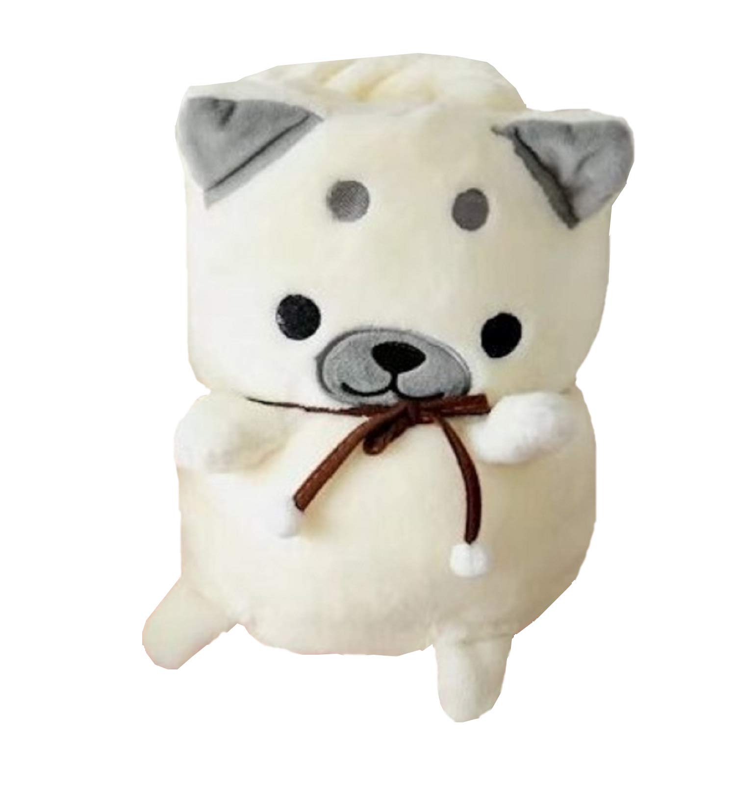 (APOSITV)ひざ掛け ブランケット コンパクト ぬいぐるみ 大判 巻き 150*100cm かわいい 暖かい (白)