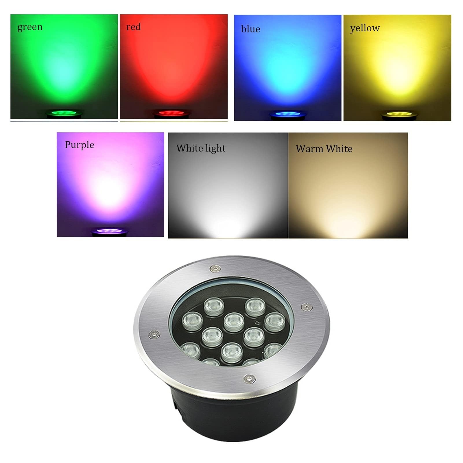 TTDGYYXW Lampada da LED da Incasso a Impermeabile da 15 W IP67 Faretto da Incasso per Esterni per GardLn Illuminazione da Giardino Staase Lampada da interrata AC Bianca Calda