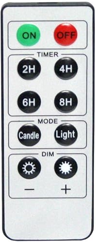 Melrose 53425 Control remoto de velas con temporizador de hora y atenuador