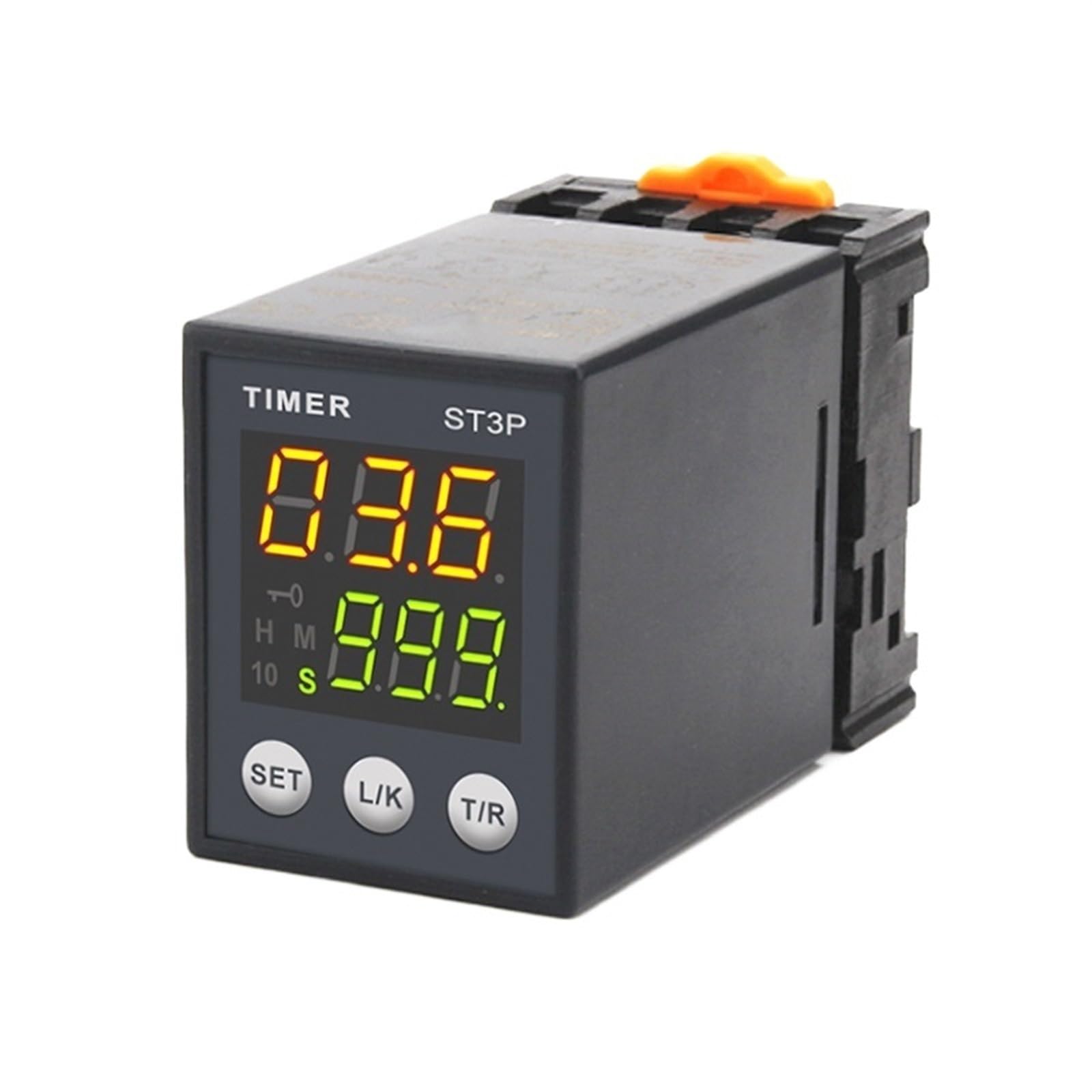 LCD Digitales Zeitrelais ST3P-1Z ST3P-2Z ST3P-2ZH Programmierbares Verzögerungsrelais Ausschaltverzögerung 12 V/24 V/220 V mit Sockel PF083A 1 Stück(ST3P-2ZH 12V)