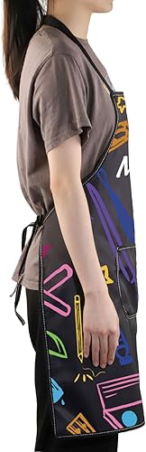 Miniatura 6 de G2TUP Delantal de profesor de arte, regalos para amantes del arte, delantal de artista con bolsillos, delantal de arte principal, delantal de