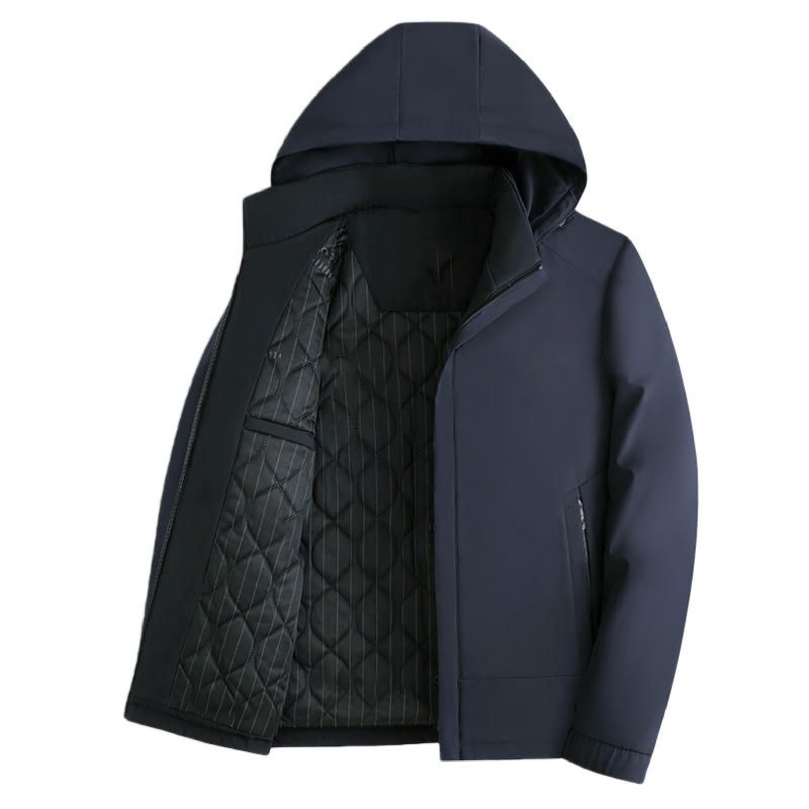 Chaqueta acolchada hombre invierno con capucha para paseos casuales en la ciudad 6