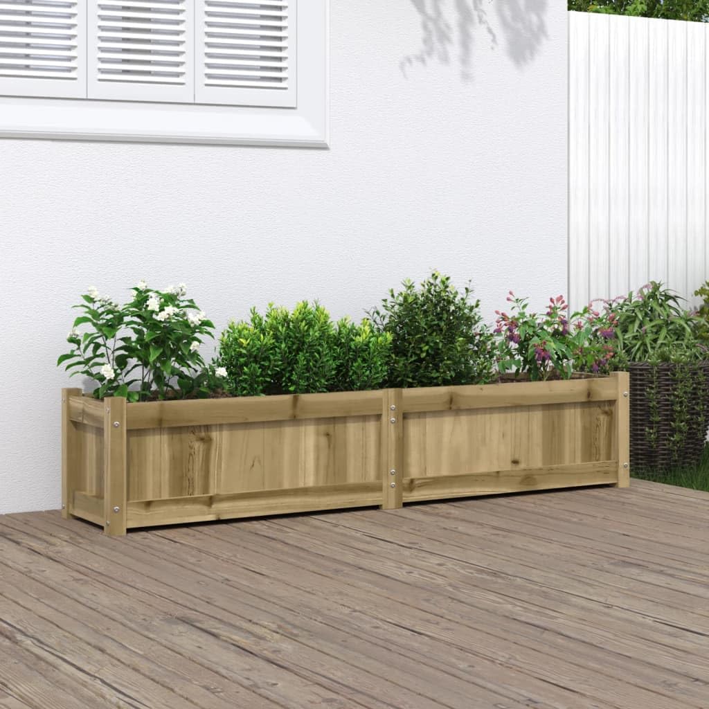 vidaXL Garden Planters - Outdoor Plant, Flower Box - 2 Pcs, Impregnated Pine Wood, 59.1
