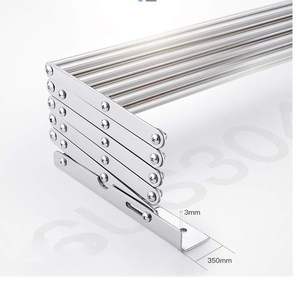 Estante de secado de pared de acero inoxidable que ahorra espacio, soporte retráctil para toallas con Hu Capaci para uso en interiores y exteriores (60 cm)